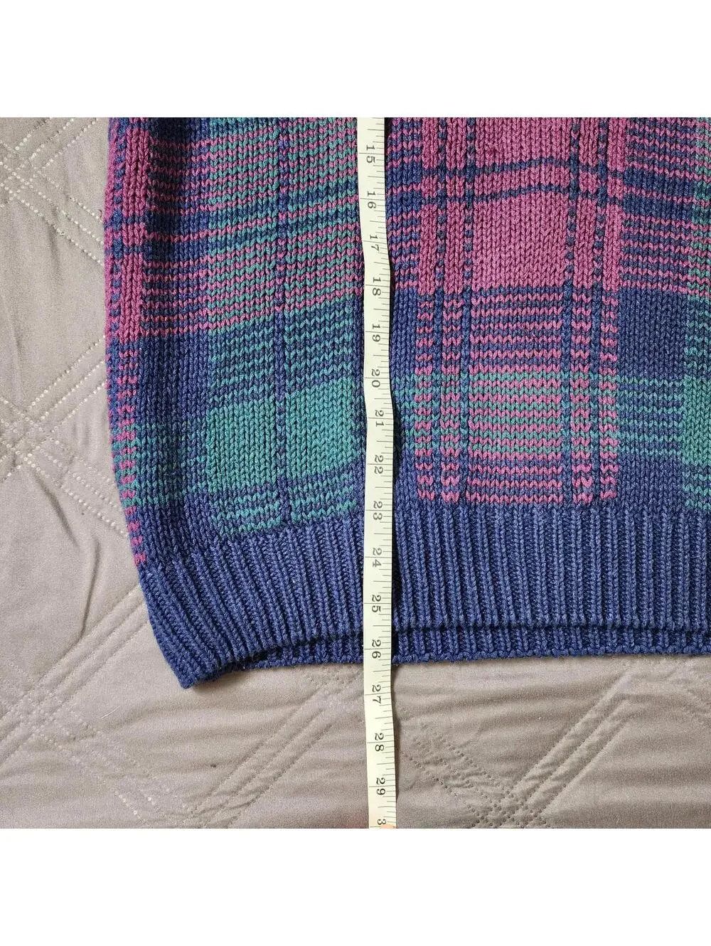 Vintage Nuovo County Seat V Neck Sweater Vest Men's Teal Purple Grunge Academia